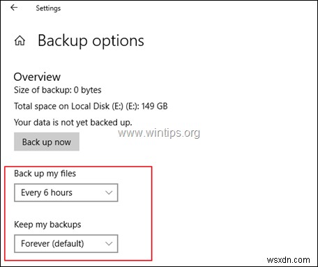 Windows 10에서 파일 기록을 사용하여 개인 파일을 백업하고 이전 버전의 파일을 복원하는 방법 