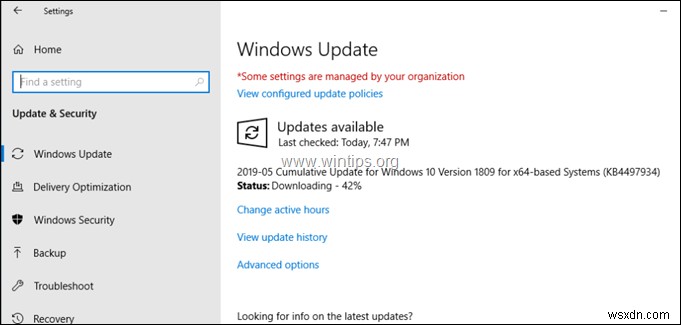 FIX:Windows 10 업데이트 1903 설치 실패(해결됨)