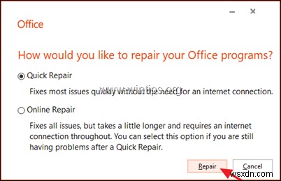 FIX:Office 2019/2016에서 응용 프로그램을 올바르게 시작할 수 없습니다(0xc0000142).