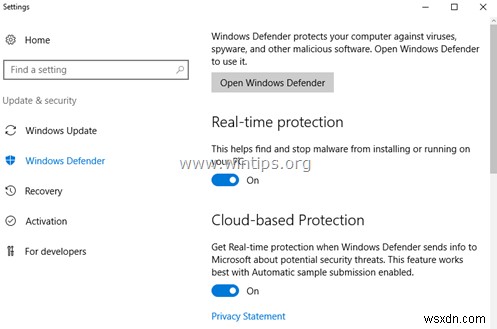 Server 2016에서 Windows Defender 바이러스 백신을 비활성화하거나 제거하는 방법