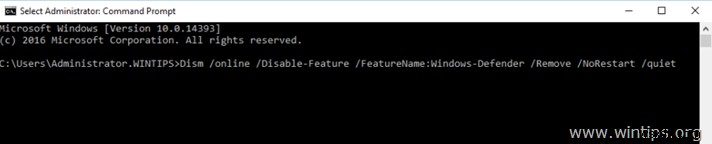 Server 2016에서 Windows Defender 바이러스 백신을 비활성화하거나 제거하는 방법