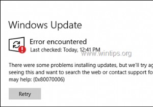Windows 10 업데이트 서비스가 없을 때 해결 방법 (오류 0x80070006, 0x80070424)