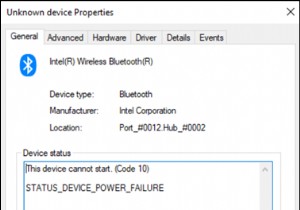 FIX:Intel 무선 Bluetooth가 코드 10을 시작할 수 없음 – STATUS DEVICE POWER FAILURE.