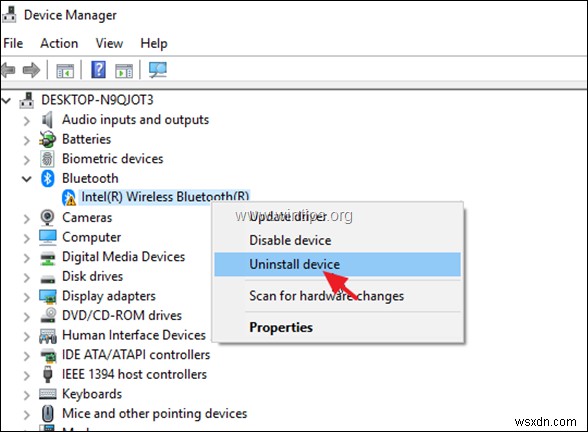 FIX:Intel 무선 Bluetooth가 코드 10을 시작할 수 없음 – STATUS DEVICE POWER FAILURE.