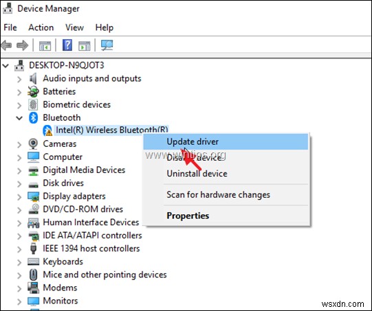 FIX:Intel 무선 Bluetooth가 코드 10을 시작할 수 없음 – STATUS DEVICE POWER FAILURE.