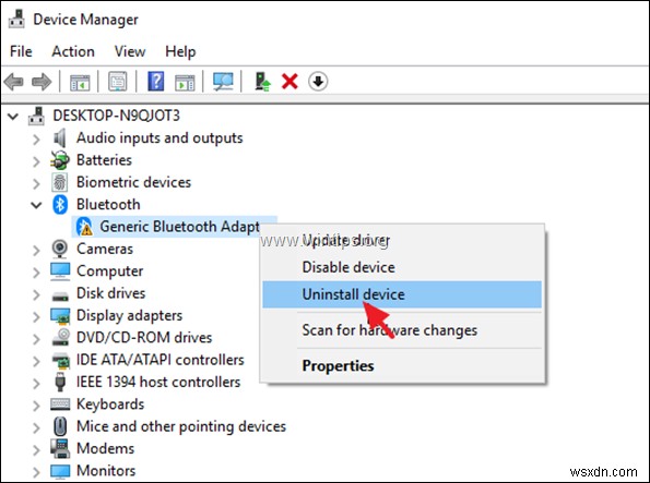 FIX:Bluetooth 어댑터가 코드 19를 시작할 수 없음(해결됨)