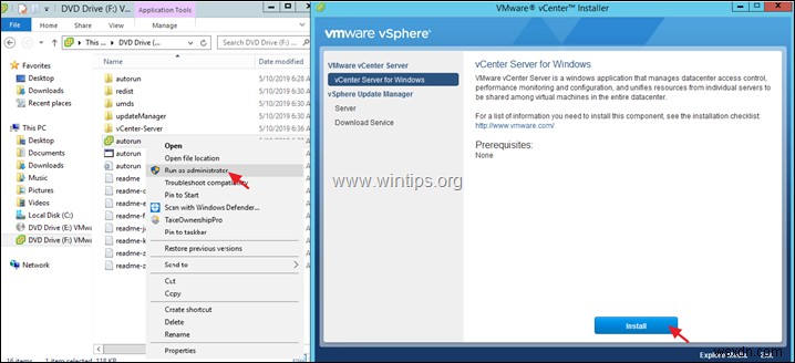 Windows에 vCenter Server 6.7을 설치하는 방법.