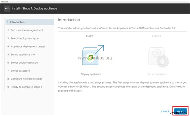 VMware vSphere Hypervisor ESXi 6.7에 VCenter Server Appliance를 설치하는 방법