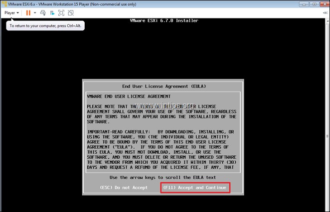 VMware Workstation 15에 vSphere ESXi 6.7을 설치하는 방법.