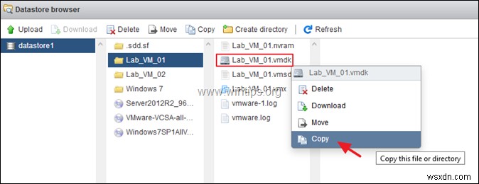 vSphere Hypervisor ESXi 6.7에서 가상 머신을 복제하는 방법.