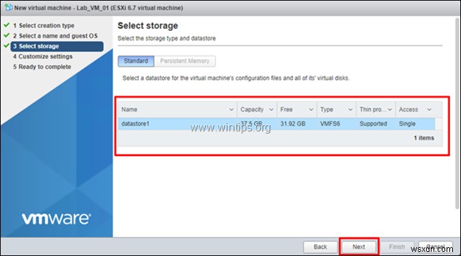 vSphere Hypervisor ESXi 6.7에서 가상 머신을 생성하는 방법 