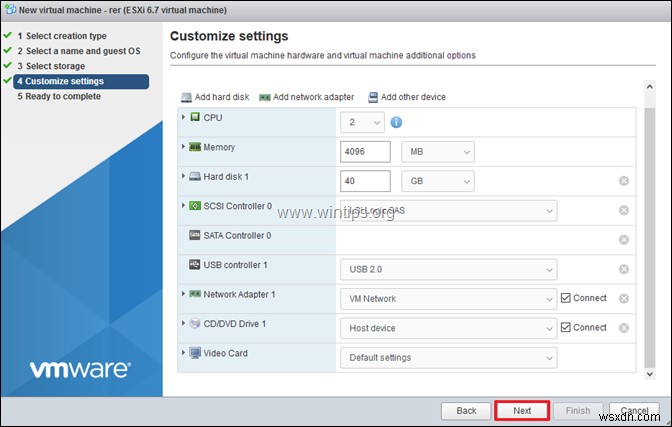 vSphere Hypervisor ESXi 6.7에서 가상 머신을 생성하는 방법 