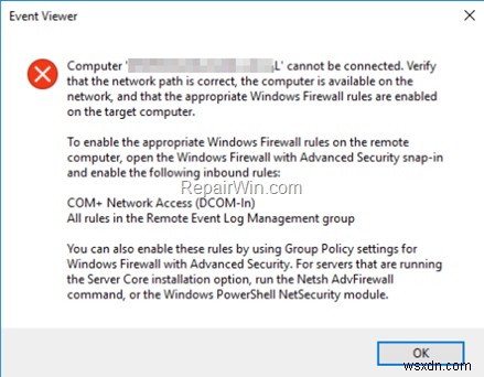 FIX:컴퓨터를 연결할 수 없습니다. Windows 방화벽에서 COM+ 네트워크 액세스를 활성화해야 합니다.