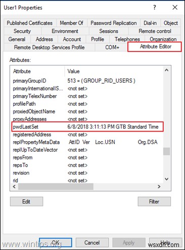 Active Directory Server 2016/2019에서 마지막 비밀번호 변경을 찾는 방법.