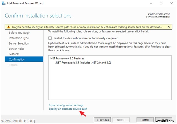 FIX:NET Framework 3.5 0xc004000d Server 2016 설치 오류. (해결됨)