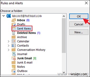 Outlook 2016/2019에서 IMAP 계정에 대해 보낸 이메일이 저장되는 위치를 변경하는 방법.