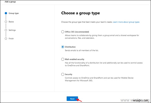 Office 365에서 메일 그룹을 만드는 방법.