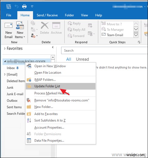 FIX:Outlook 창에 IMAP 폴더가 표시되지 않습니다. (해결됨)