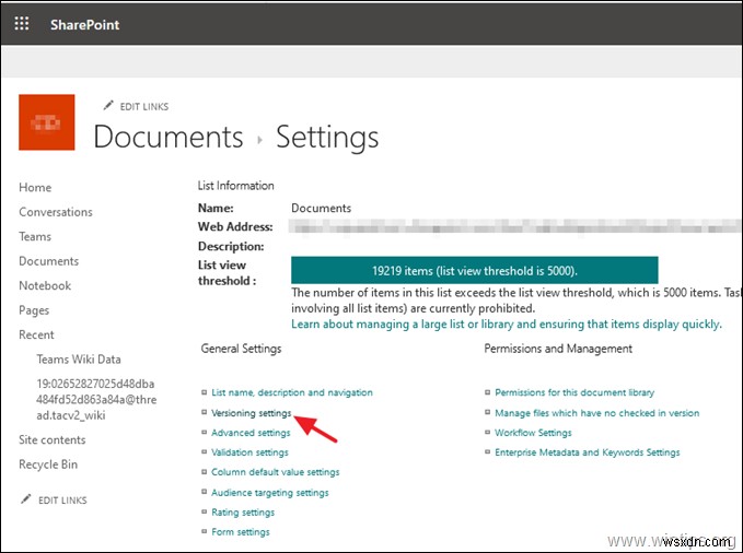 FIX:SharePoint 공간이 부족합니다. 이 사이트의 저장 공간이 거의 부족합니다.