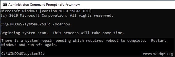 FIX:SFC 명령에서 완료하려면 재부팅이 필요한 시스템 복구가 보류 중입니다(해결됨)