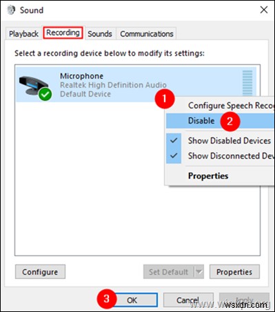 Windows 10에서 마이크를 비활성화 또는 활성화하는 방법.