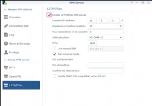 Synology NAS를 VPN 서버(L2TP)로 설정하는 방법 및 클라이언트에서 액세스하는 방법.