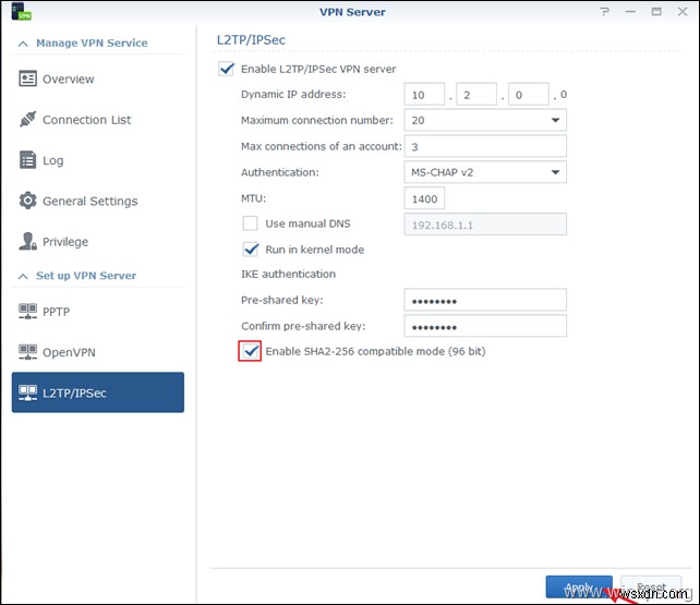 Synology NAS를 VPN 서버(L2TP)로 설정하는 방법 및 클라이언트에서 액세스하는 방법.