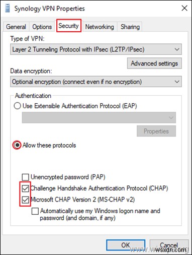 Synology NAS를 VPN 서버(L2TP)로 설정하는 방법 및 클라이언트에서 액세스하는 방법.