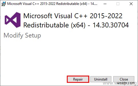 Visual C++ 2015 런타임 라이브러리 설치 방법.
