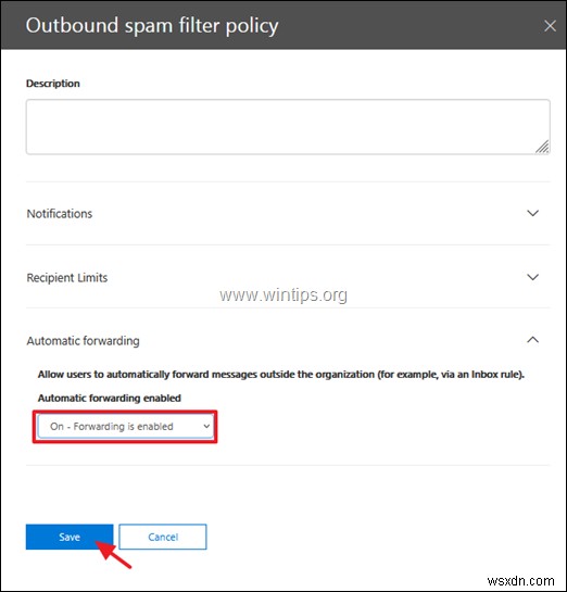 FIX:조직에서 Office 365에서 외부 전달을 허용하지 않습니다. (해결됨)