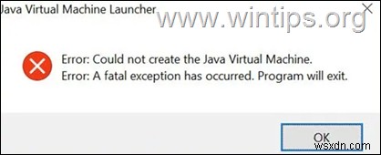 FIX:Java 가상 머신을 생성할 수 없습니다. (해결됨)