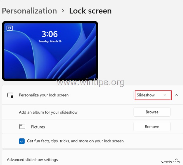 Windows 11에서 잠금 화면 배경을 변경하는 방법.
