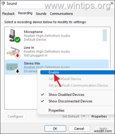Windows 11/10에서 녹음 장치로 표시되지 않는 경우 스테레오 믹스를 활성화하는 방법.