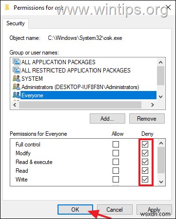 Windows 10에서 화상 키보드를 활성화/비활성화하는 방법.