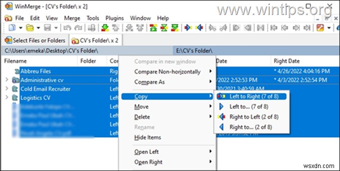 Windows 10에서 폴더와 파일을 비교하는 방법 