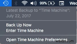 Time Machine을 사용하여 Mac 백업