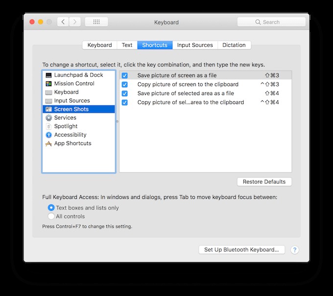 키보드 단축키를 사용하여 Mac OS에서 스크린샷을 찍는 방법 
