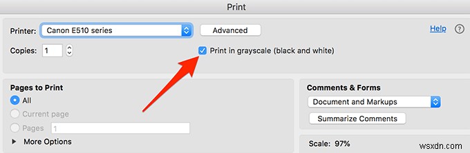 Mac에서 흑백으로 인쇄하는 방법