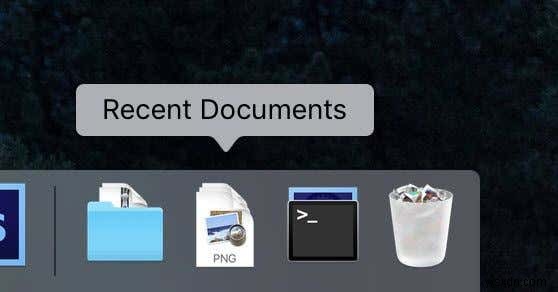 MacOS Dock에서 최근 항목에 액세스하는 방법