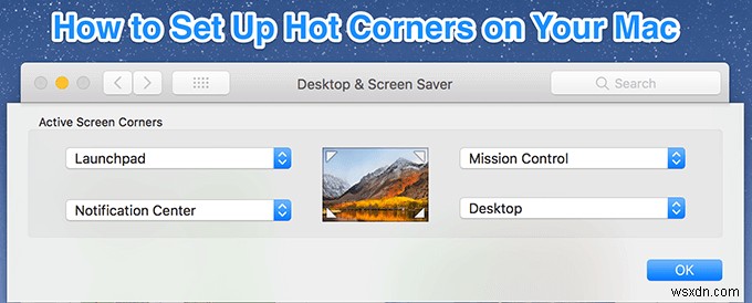 macOS의 핫 코너 및 설정 방법