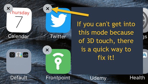 3D 터치로 인해 iPhone에서 앱을 삭제할 수 없습니까?