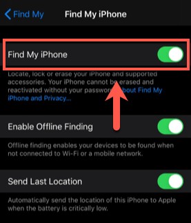 나의 iPhone 찾기를 끄는 방법