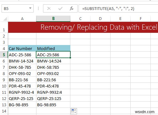 Excel의 데이터 정리 기술:셀의 텍스트 바꾸기 또는 제거