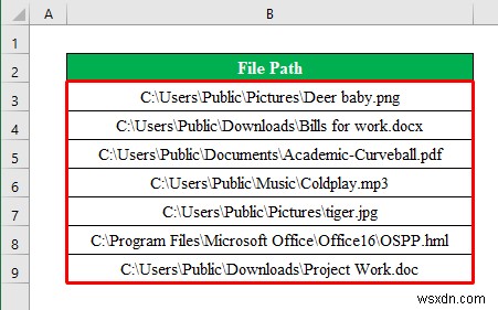 Excel의 경로에서 파일 이름을 가져오는 방법(6가지 간단한 방법)