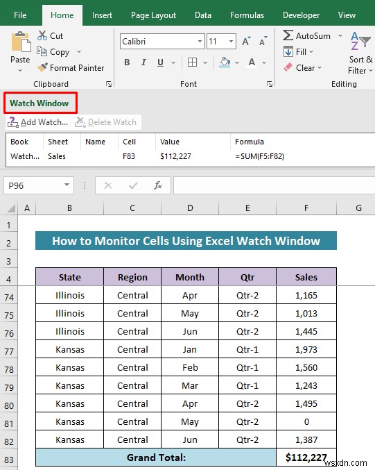 Excel Watch Window를 사용하여 세포를 모니터링하는 방법(간단한 가이드)