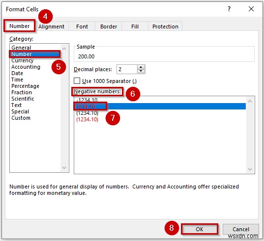 Excel에서 음수를 빨간색으로 만드는 방법(4가지 쉬운 방법)