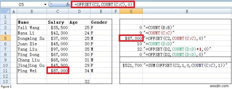 Excel에서 오프셋 기능 사용 [오프셋 – 일치 콤보, 동적 범위]