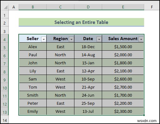 Excel VBA에서 테이블 참조를 사용하는 방법(20개의 예)