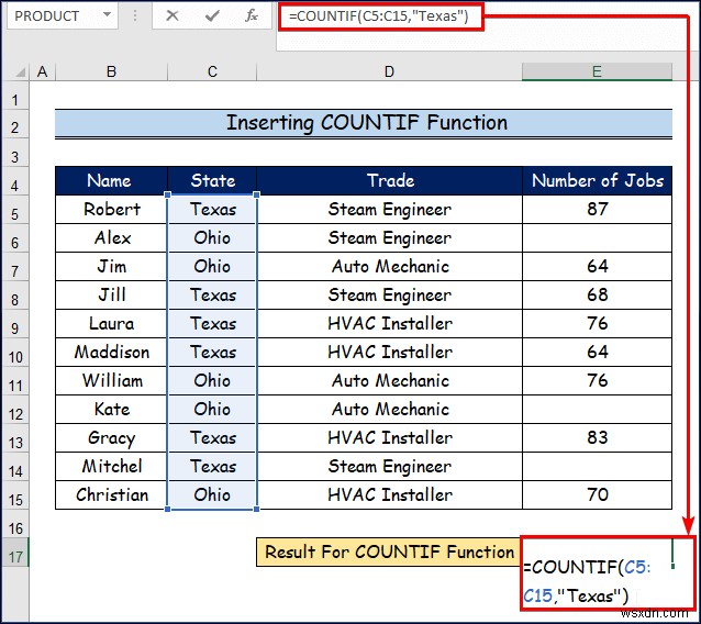 Excel에서 다양한 유형의 COUNT 함수를 사용하는 방법(5가지) 